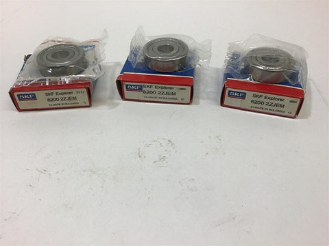 SKF Explorer 6200 2ZJEM Roller Bearing Lot of 3