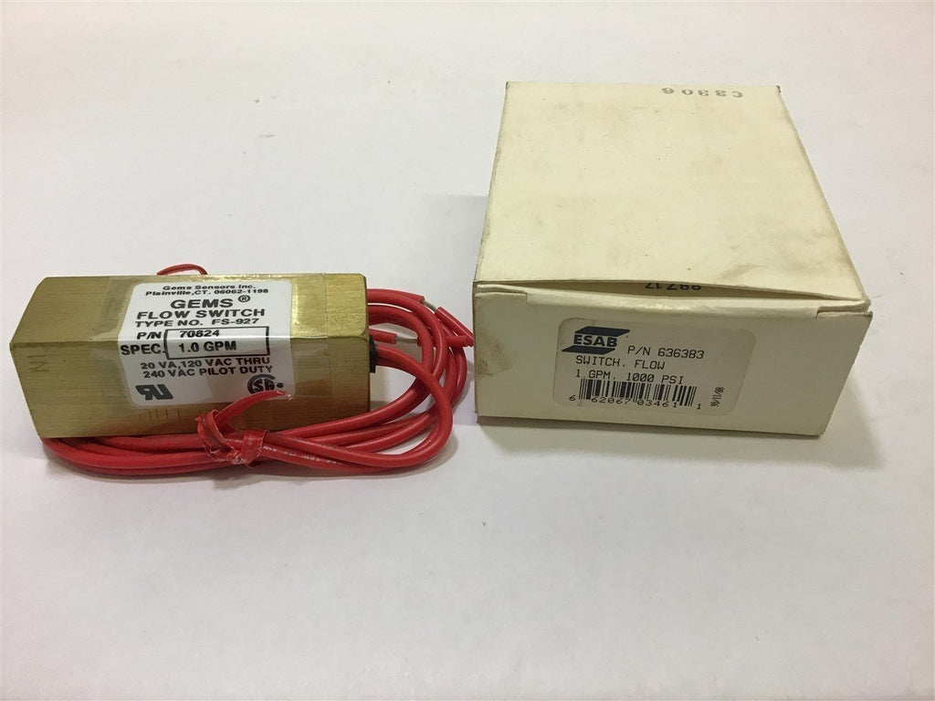 0.50 - 20 GPM Gems FS-10798 Externally Adjustable Flow Switch at